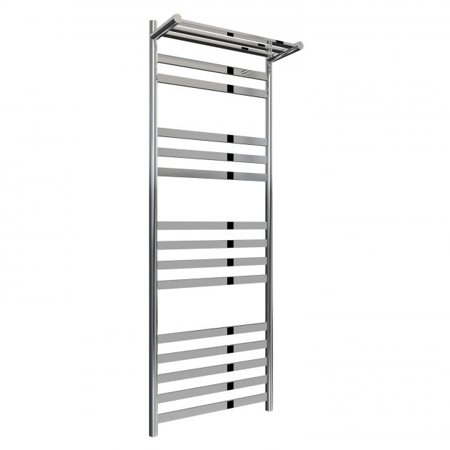 Reina Alento Designer 1450mm High x 530mm Wide Heated Towel Rail - Polished Stainless Steel - RNS - ALT145 - TAP 'N' SHOWER
