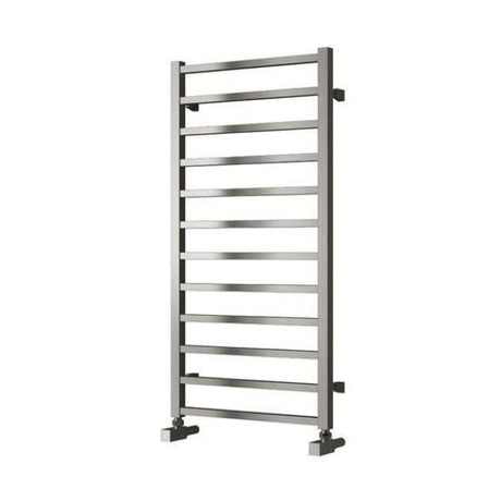 Reina Arden Modern Square Tube Heated Straight Towel Rail 1000mm High x 500mm Wide - Polished Stainless Steel - RNS-ARD5100P