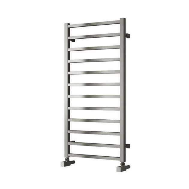 Reina Arden Modern Square Tube Heated Straight Towel Rail 1000mm High x 500mm Wide - Polished Stainless Steel - RNS - ARD5100P - TAP 'N' SHOWER