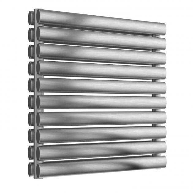 Reina Artena Double Horizontal Designer Stainless Steel Radiator 590mm High x 600mm Wide - Brushed - RNS - AT906BD - TAP 'N' SHOWER