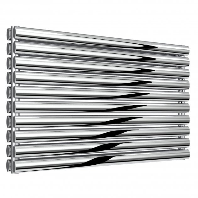 Reina Artena Double 590mm High x 1000mm Wide Designer Horizontal Radiator - Polished Stainless - RNS - AT910PD - TAP 'N' SHOWER