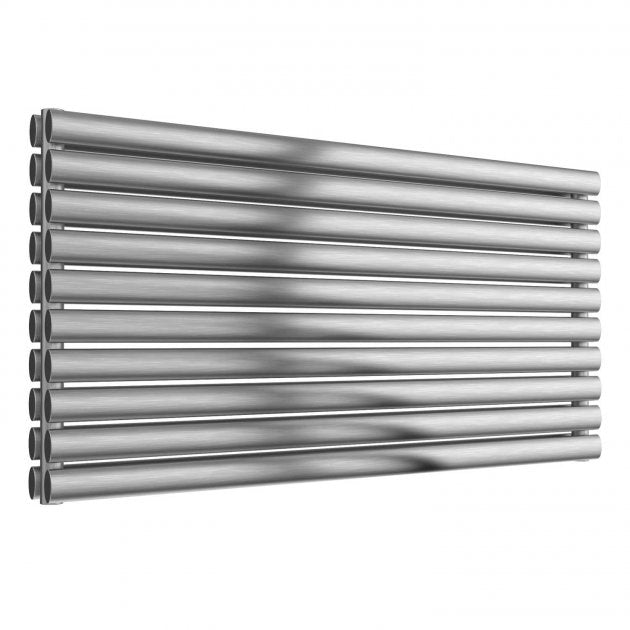 Reina Artena Double 590mm High x 1200mm Wide Designer Horizontal Radiator - Brushed Stainless - RNS - AT912BD - TAP 'N' SHOWER