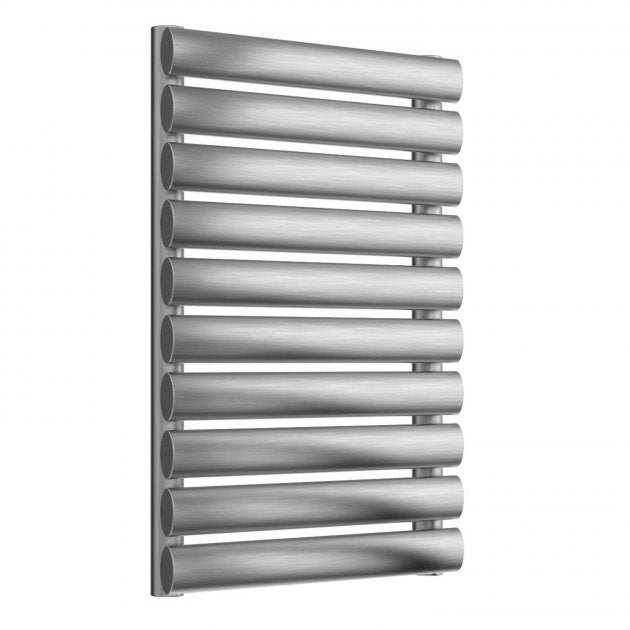 Reina Artena Designer Stainless Steel Single Horizontal Radiator 590mm High x 400mm Wide - Brushed - RNS - AT904B - TAP 'N' SHOWER