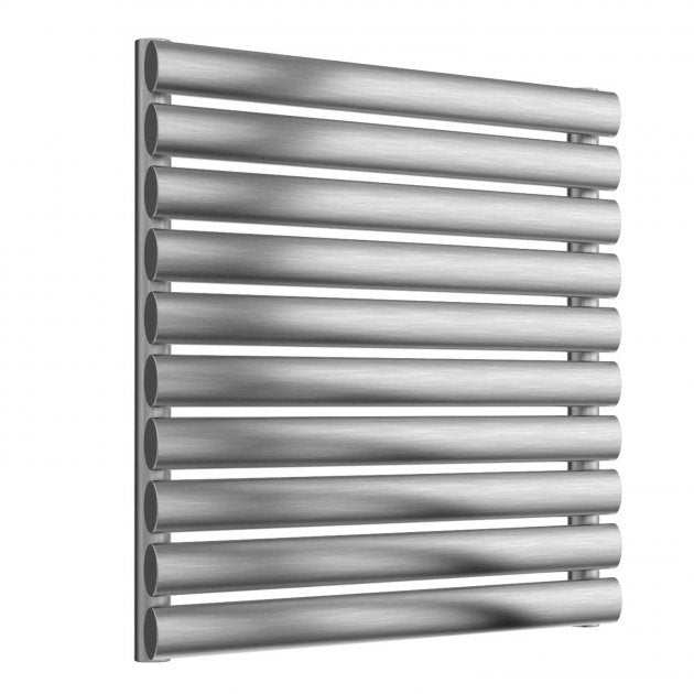 Reina Artena Single Horizontal Designer Stainless Steel Radiator 590mm High x 600mm Wide - Brushed - RNS-AT906B