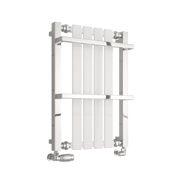 Reina Ashen 700mm High x 490mm Wide Designer Radiator Towel Rail - White - RND - ASH070049W - TAP 'N' SHOWER