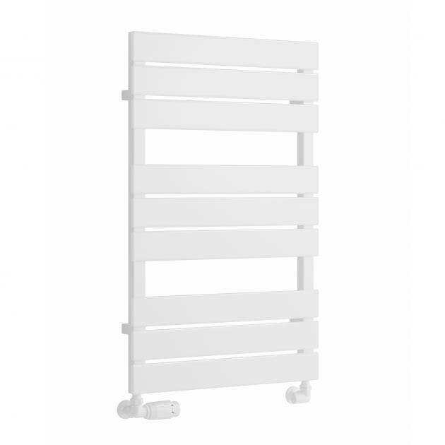 Reina Avola 823mm High x 500mm Wide Flat Panel Heated Towel Rail - White - RND - AVL082W - TAP 'N' SHOWER