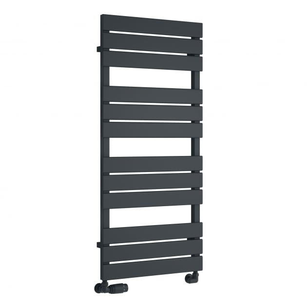 Reina Avola 1124mm High x 500mm Wide Flat Panel Heated Towel Rail - Anthracite - RND - AVL112A - TAP 'N' SHOWER