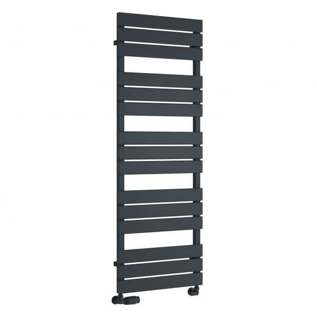 Reina Avola 1424mm High x 500mm Wide Flat Panel Heated Towel Rail - Anthracite - RND - AVL142A - TAP 'N' SHOWER