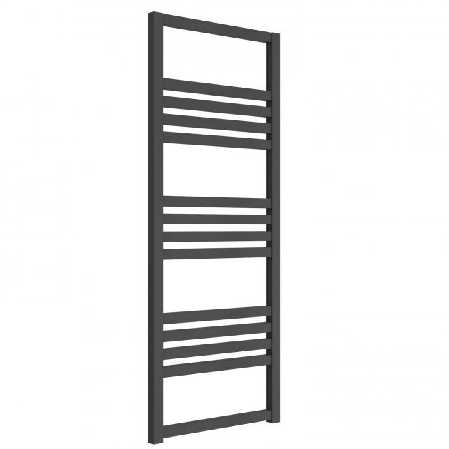 Reina Bolca Designer 1200mm High x 485mm Wide Heated Towel Rail - Anthracite - A - BLC1205A - TAP 'N' SHOWER