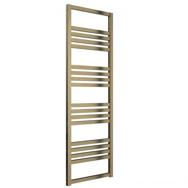Reina Bolca Designer 1530mm High x 485mm Wide Heated Towel Rail - Bronze Satin - A - BLC1535Z - TAP 'N' SHOWER