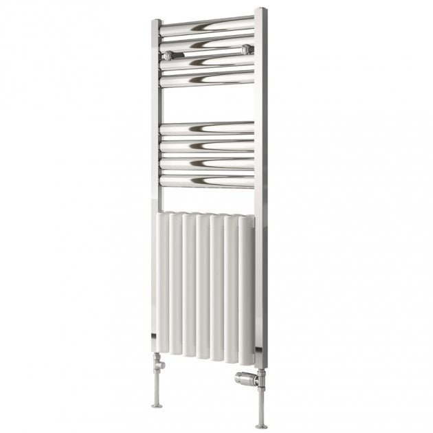 Reina Burton 1180mm High x 485mm Wide Radiator Heated Towel Rail - White Polished - A - BTN115WP - TAP 'N' SHOWER