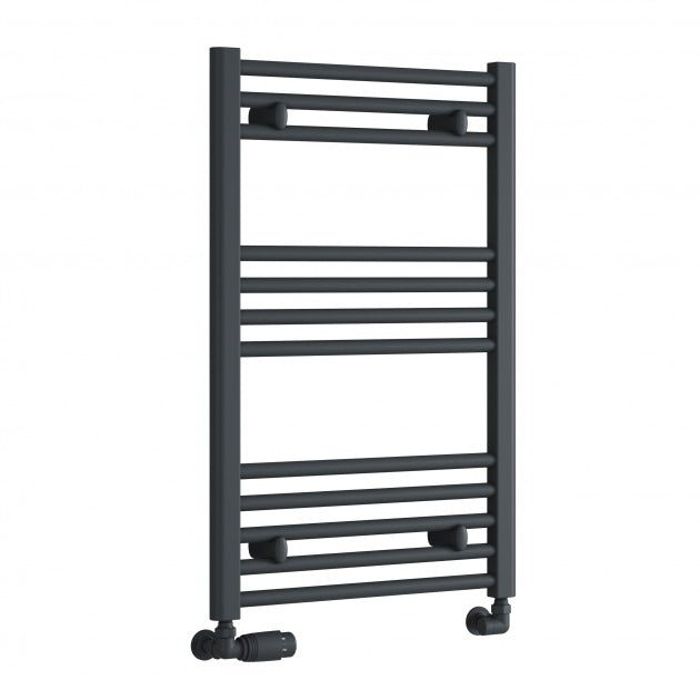 Reina Capo Straight 800mm High x 600mm Wide Heated Towel Rail - Anthracite - CPO0860AF - TAP 'N' SHOWER