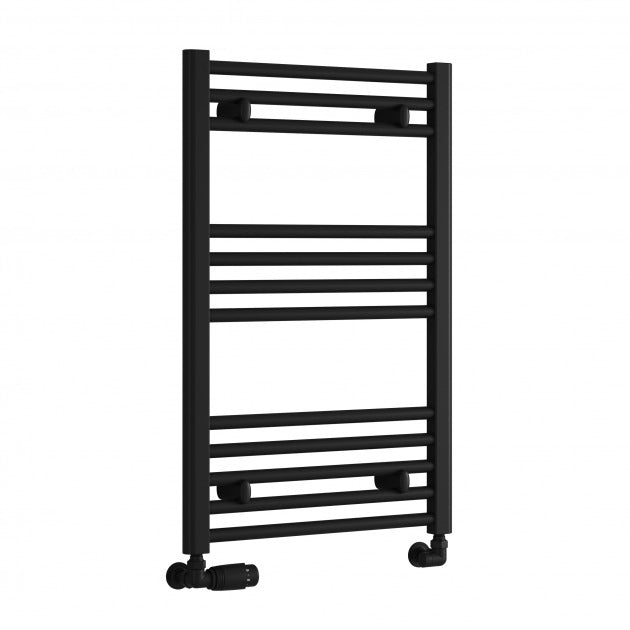 Reina Capo Straight 800mm High x 500mm Wide Heated Towel Rail - Black - CPO0850KF - TAP 'N' SHOWER