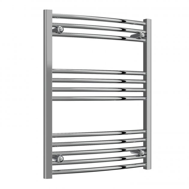 Reina Capo Curved 800mm High x 600mm Wide Heated Towel Rail - Chrome - CPO0860CC - TAP 'N' SHOWER