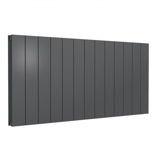 Reina Casina 600mm High x 1230mm Wide Double Horizontal Aluminium Radiator - Anthracite - A - CSN060123AD - TAP 'N' SHOWER