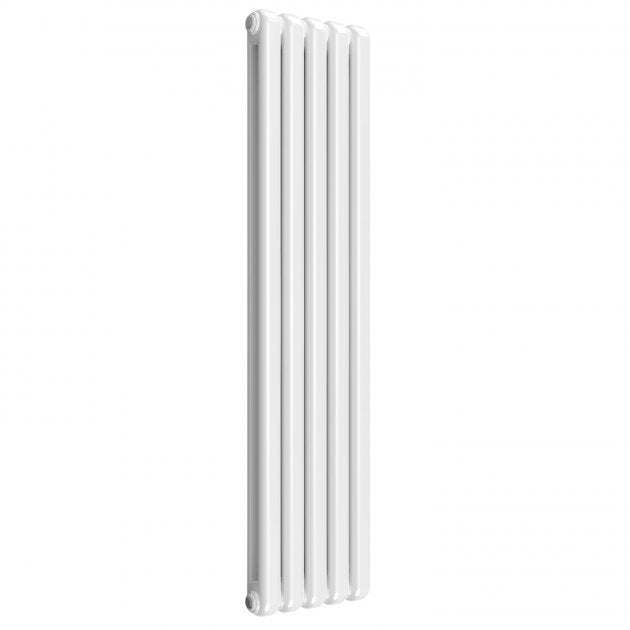 Reina Coneva Modern Vertical Designer Radiator 1500mm High x 370mm Wide - White - RND - CNV15037W - TAP 'N' SHOWER