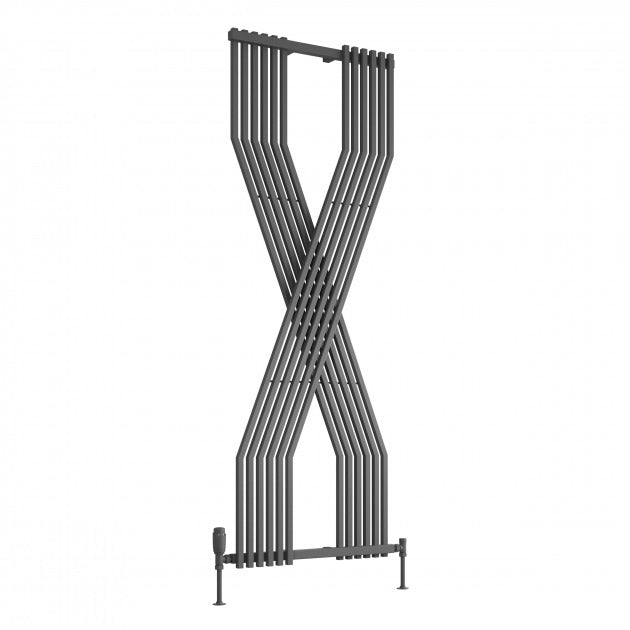 Reina Coredo 1760mm High x 620mm Wide Vertical Designer Radiator - Anthracite - RND - CRD1862A - TAP 'N' SHOWER