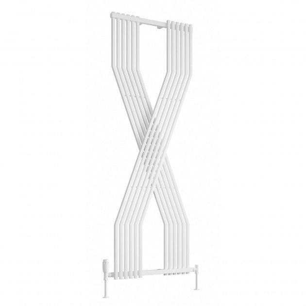 Reina Coredo 1760mm High x 620mm Wide Vertical Designer Radiator - White - RND - CRD1862W - TAP 'N' SHOWER