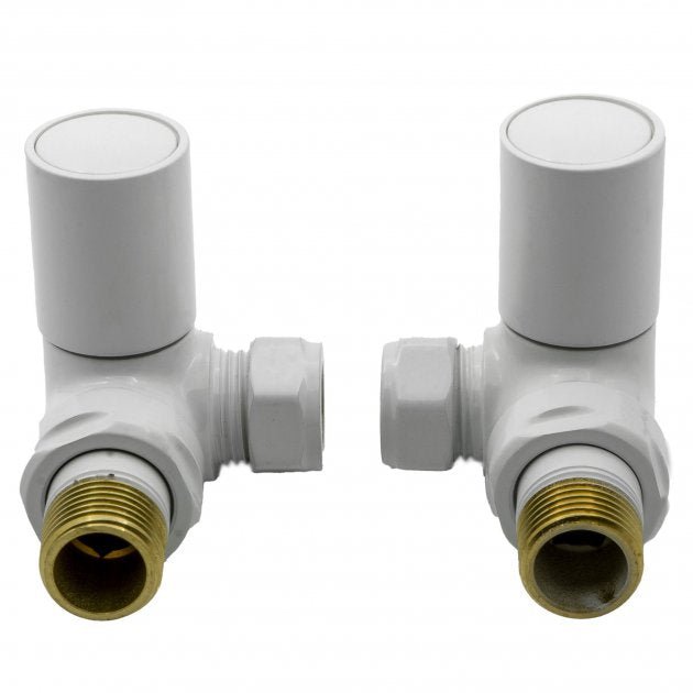 Reina Crova Corner White Radiator Valves Pair - VLV - CRVW - TAP 'N' SHOWER