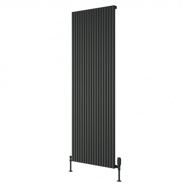 Reina Delia Vertical 1800mm High x 600mm Wide Aluminium Radiator - Anthracite - A - DLA18060A - TAP 'N' SHOWER