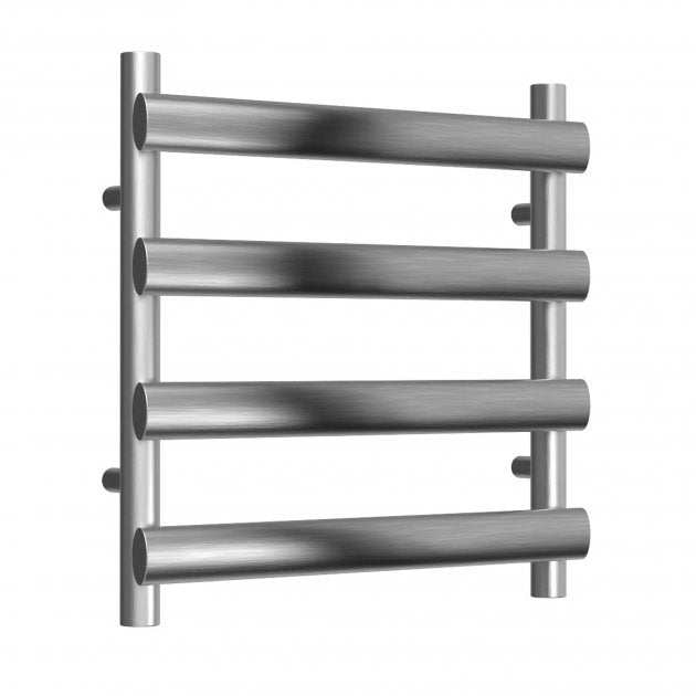 Reina Deno Designer Stainless Steel Heated Towel Rail 496mm High x 500mm Wide - Brushed - RNS-DE505B