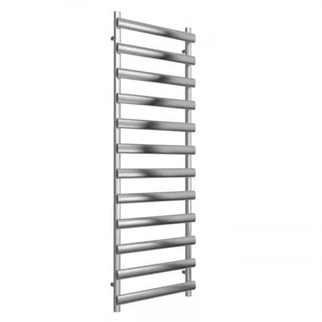 Reina Deno Designer Modern Stainless Steel Heated Towel Rail 1488mm High x 500mm Wide - Brushed - RNS-DE515B