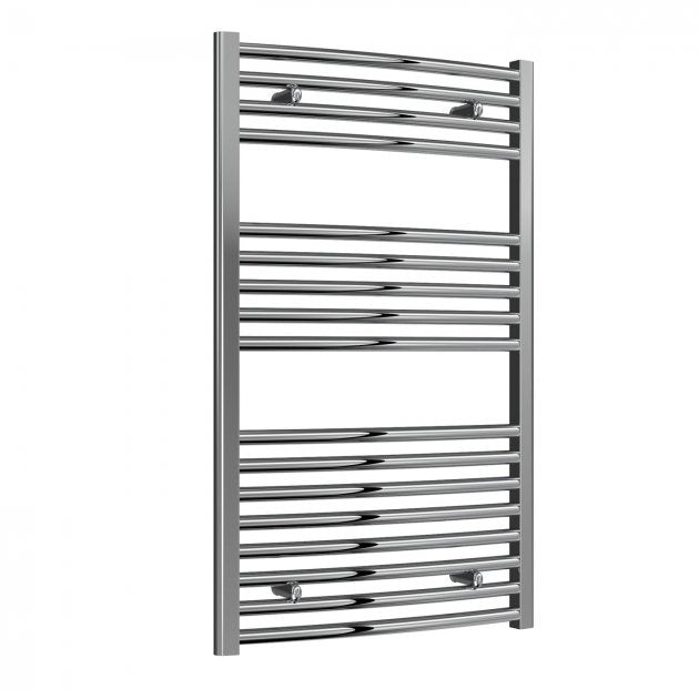 Reina Diva Curved 1000mm High x 600mm Wide Heated Towel Rail - Chrome - AG60100CC - TAP 'N' SHOWER