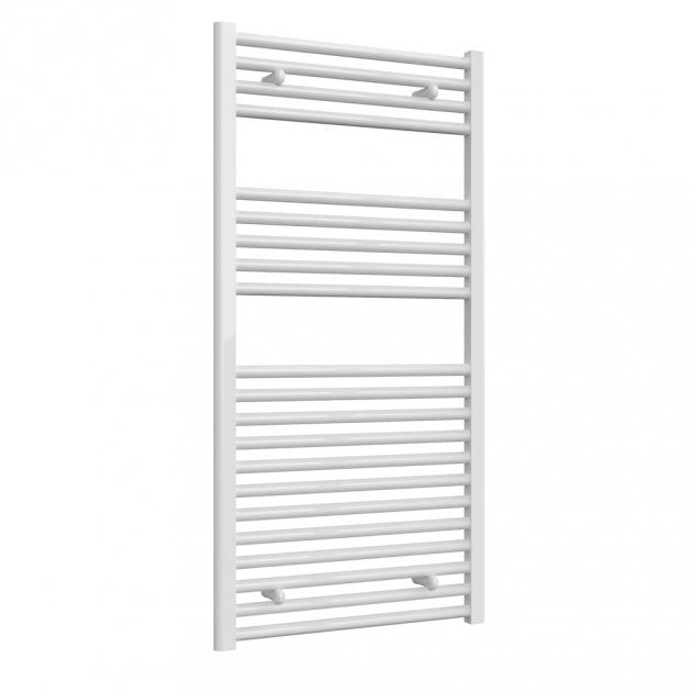 Reina Diva Straight 1200mm High x 600mm Wide Heated Towel Rail - White - AG60120WF - TAP 'N' SHOWER
