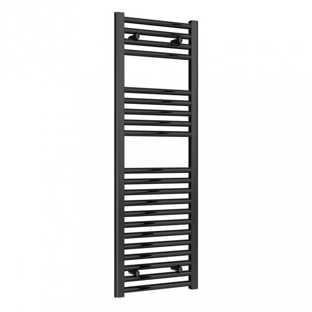 Reina Diva Flat 1200mm High x 400mm Wide Heated Towel Rail - Matt Black - AG40120BF - TAP 'N' SHOWER