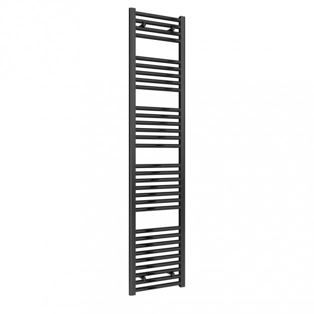 Reina Diva Flat 1800mm High x 400mm Wide Heated Towel Rail - Matt Black - AG40180BF - TAP 'N' SHOWER