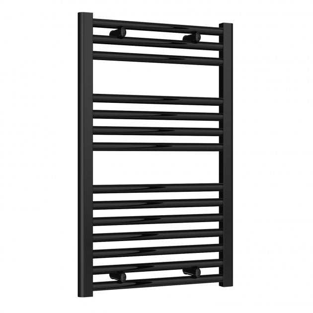Reina Diva Flat 800mm High x 500mm Wide Heated Towel Rail - Matt Black - AG50800BF - TAP 'N' SHOWER