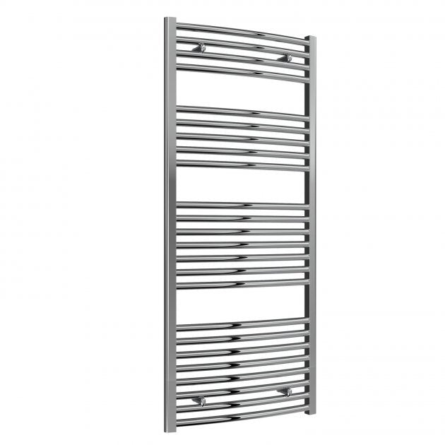 Reina Diva Curved 1400mm High x 600mm Wide Heated Towel Rail - Chrome - AG60140CC - TAP 'N' SHOWER