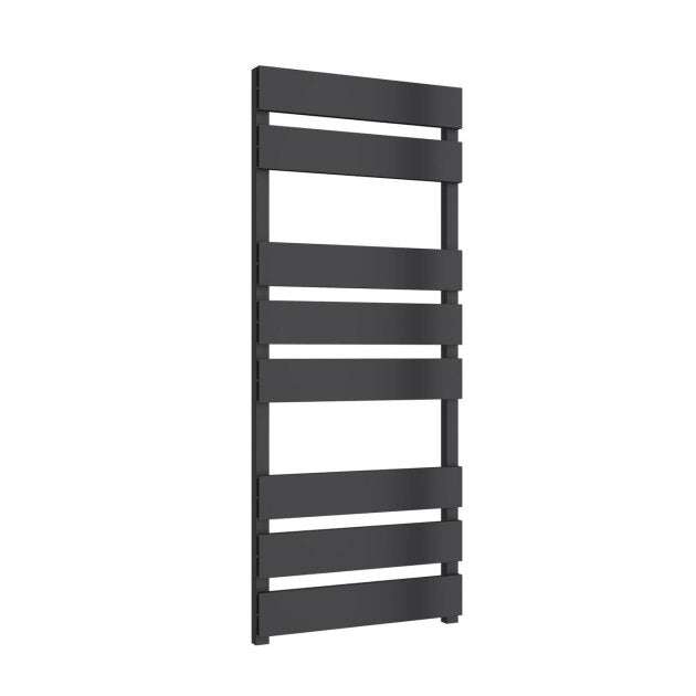 Reina Fermo Aluminium Flat Panel Heated Straight Towel Rail 1190mm High x 480mm Wide - Anthracite - A - FRM1195A - TAP 'N' SHOWER