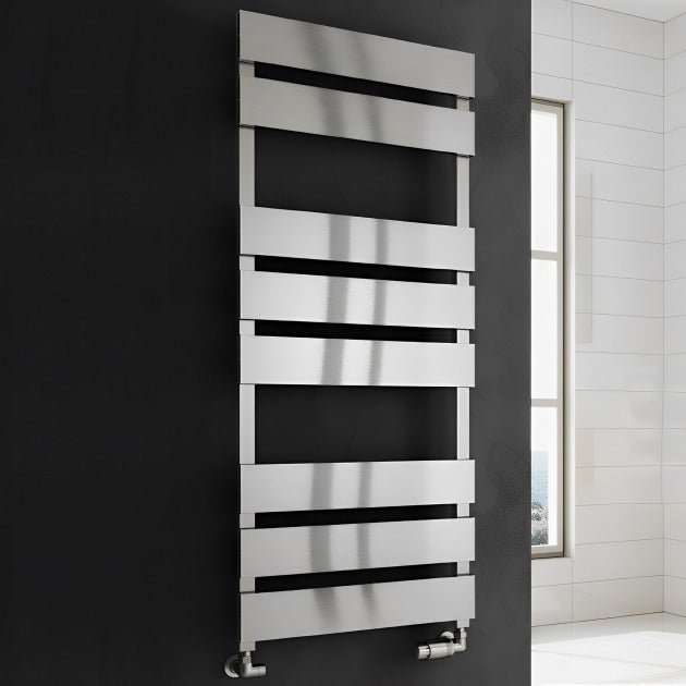 Reina Fermo 1550mm High x 480mm Wide Flat Panel Heated Towel Rail - Satin - A - FRM1555S - TAP 'N' SHOWER
