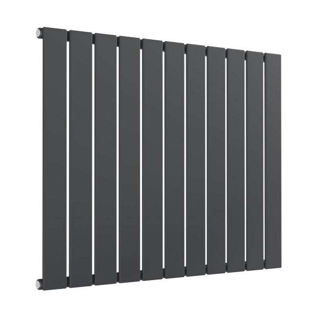 Reina Flat Modern Designer Single Horizontal Radiator 600mm High x 810mm Wide - Anthracite - RND - FL11A - TAP 'N' SHOWER
