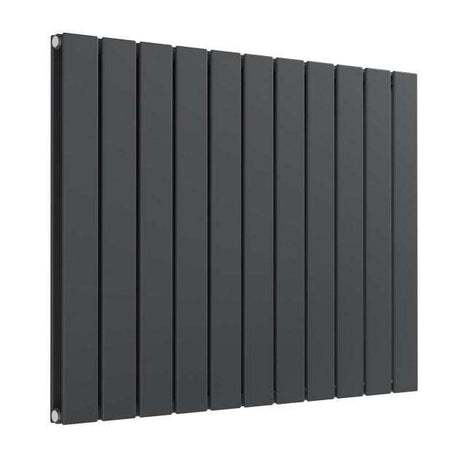 Reina Flat Designer Modern Double Horizontal Radiator 600mm High x 810mm Wide - Anthracite - RND-FL11AD