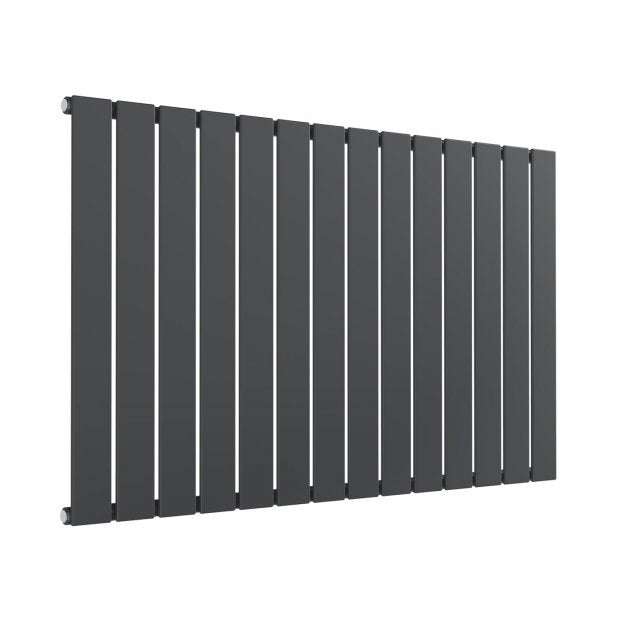 Reina Flat Modern Designer Single Horizontal Radiator 600mm High x 1032mm Wide - Anthracite - RND - FL14A - TAP 'N' SHOWER