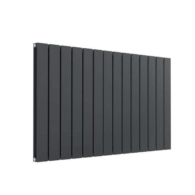 Reina Flat Modern Designer Double Horizontal Radiator 600mm High x 1032mm Wide - Anthracite - RND - FL14AD - TAP 'N' SHOWER