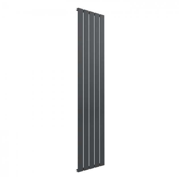 Reina Flat Single Convector Designer Vertical Radiator 1600mm High x 366mm Wide Anthracite - RND - FL165A - TAP 'N' SHOWER