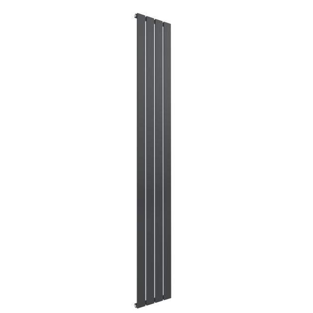 Reina Flat Modern Single Designer Vertical Radiator 1800mm High x 292mm Wide - Anthracite - RND - FL184A - TAP 'N' SHOWER