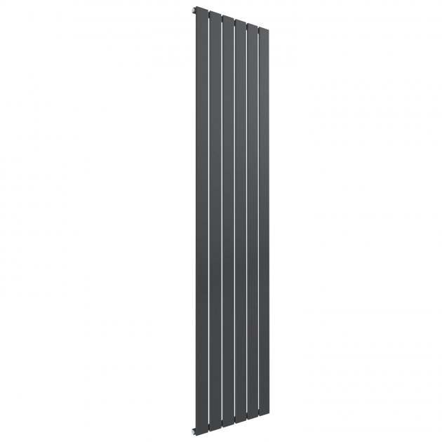 Reina Flat Modern Single Designer Vertical Radiator 1800mm High x 440mm Wide - Anthracite - RND - FL186A - TAP 'N' SHOWER