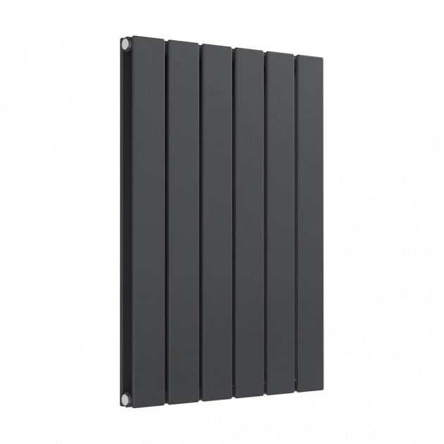 Reina Flat Designer Modern Double Horizontal Radiator 600mm High x 440mm Wide - Anthracite - RND - FL06AD - TAP 'N' SHOWER