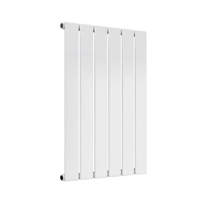 Reina Flat Designer Modern Single Horizontal Radiator 600mm High x 440mm Wide - White - RND - FL06W - TAP 'N' SHOWER