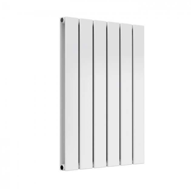 Reina Flat Designer Modern Double Horizontal Radiator 600mm High x 440mm Wide - White - RND - FL06WD - TAP 'N' SHOWER
