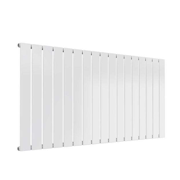 Reina Flat Modern Designer Single Horizontal Radiator 600mm High x 1254mm Wide - White - RND - FL17W - TAP 'N' SHOWER