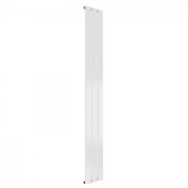 Reina Flat Single Convector Designer Vertical Radiator 1600mm High x 218mm Wide - White - RND - FL163W - TAP 'N' SHOWER