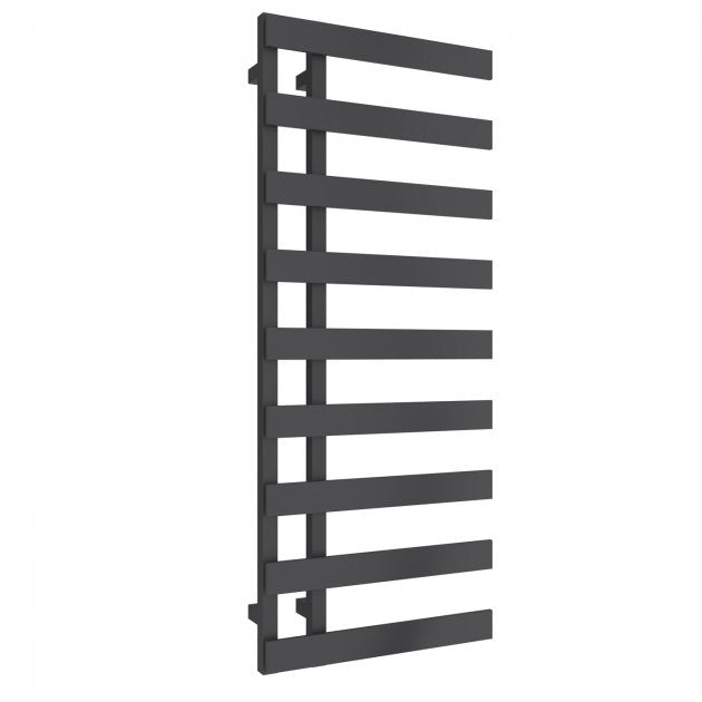 Reina Florina 1235mm High x 500mm Wide Designer Heated Towel Rail - Anthracite - RND - FR512A - TAP 'N' SHOWER