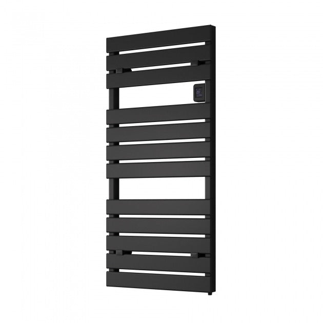 Reina Gia Flat Panel 1120mm High x 550mm Wide Electric Heated Towel Rail - Black - DE - GIA1025K - TAP 'N' SHOWER