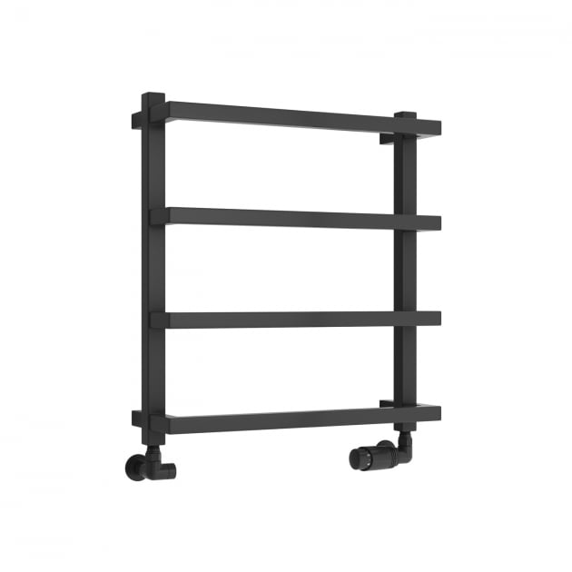 Reina Glora 555mm High x 500mm Wide Designer Heated Towel Rail - Anthracite - RND - GLR0555A - TAP 'N' SHOWER