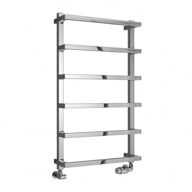 Reina Glora 875mm High x 500mm Wide Designer Heated Towel Rail - Chrome - RND - GLR0875C - TAP 'N' SHOWER